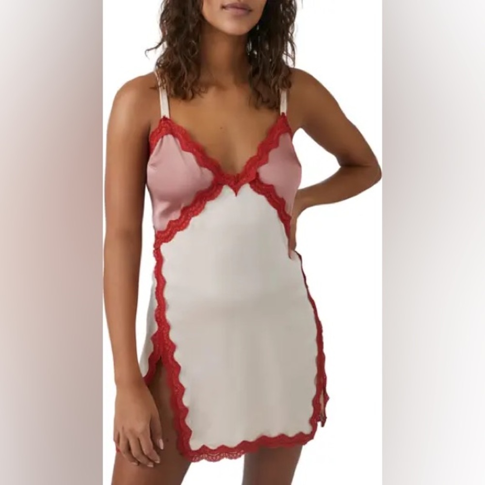 Free People Intimately On The Rise Mini Slip Dress Size L